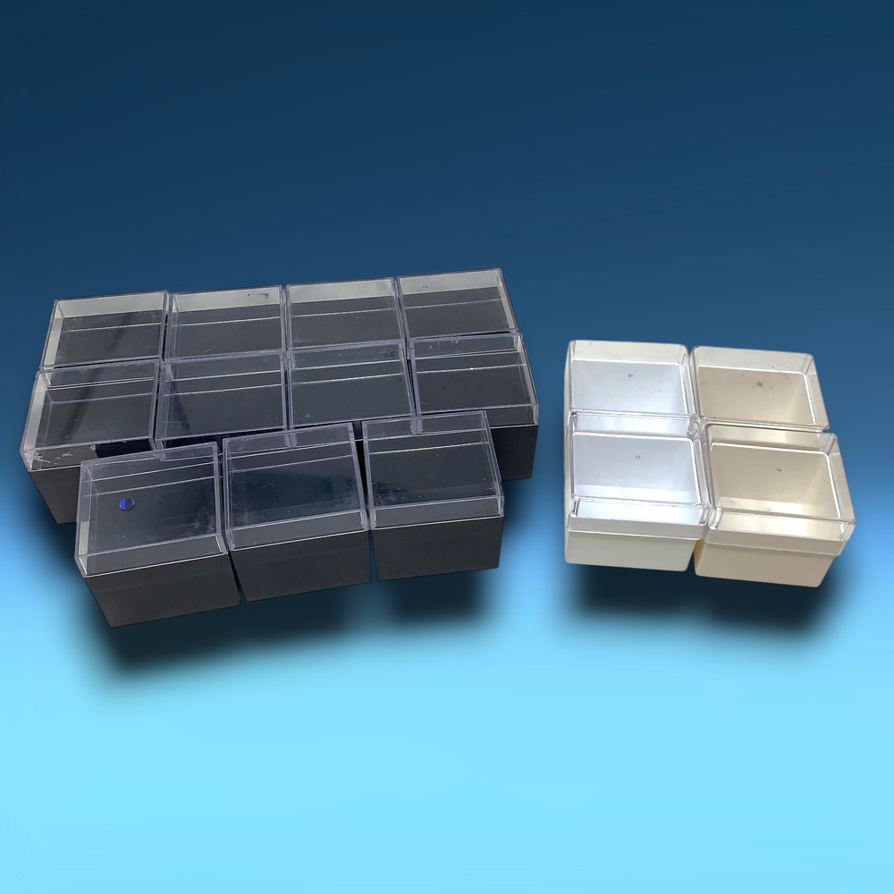 Lot 15 x Vintage 35mm Slide Storage Boxes Individual Plastic Cases Clear Lids